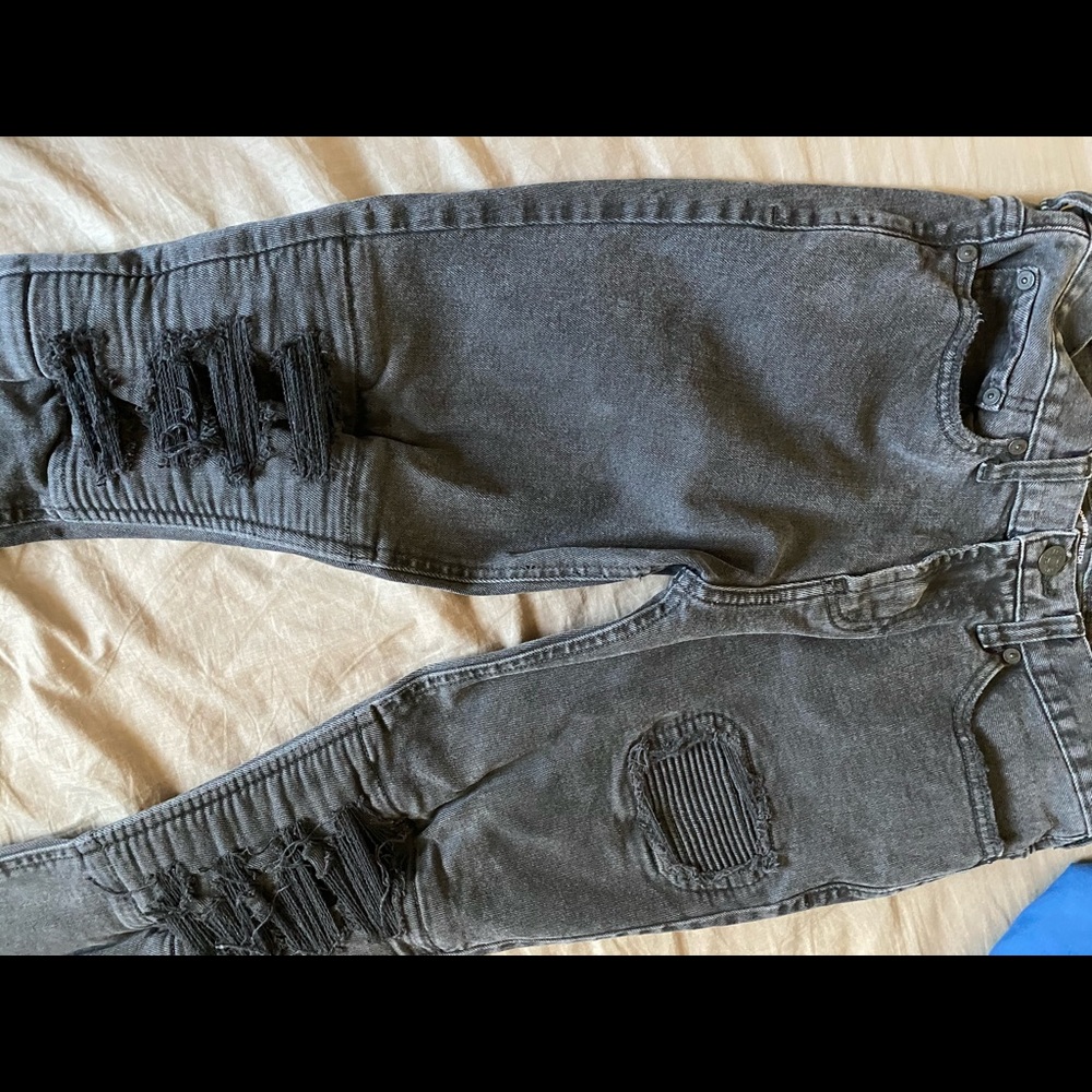 Pacsun Skinny Stacked Black Jeans (Zipper)